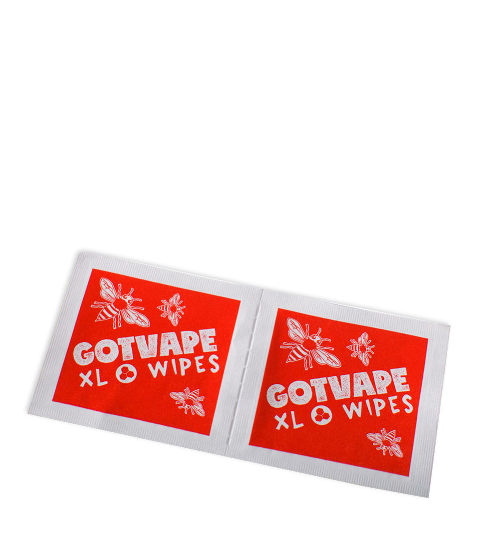 Single packets Got Vape Disinfectant Wipes 100pk on white background